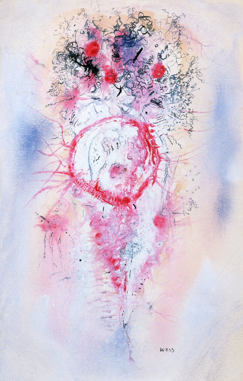 构图，约 1950 年（纸上水粉画） 作者 阿尔弗雷德·奥托·沃尔夫冈·舒尔茨·沃尔斯