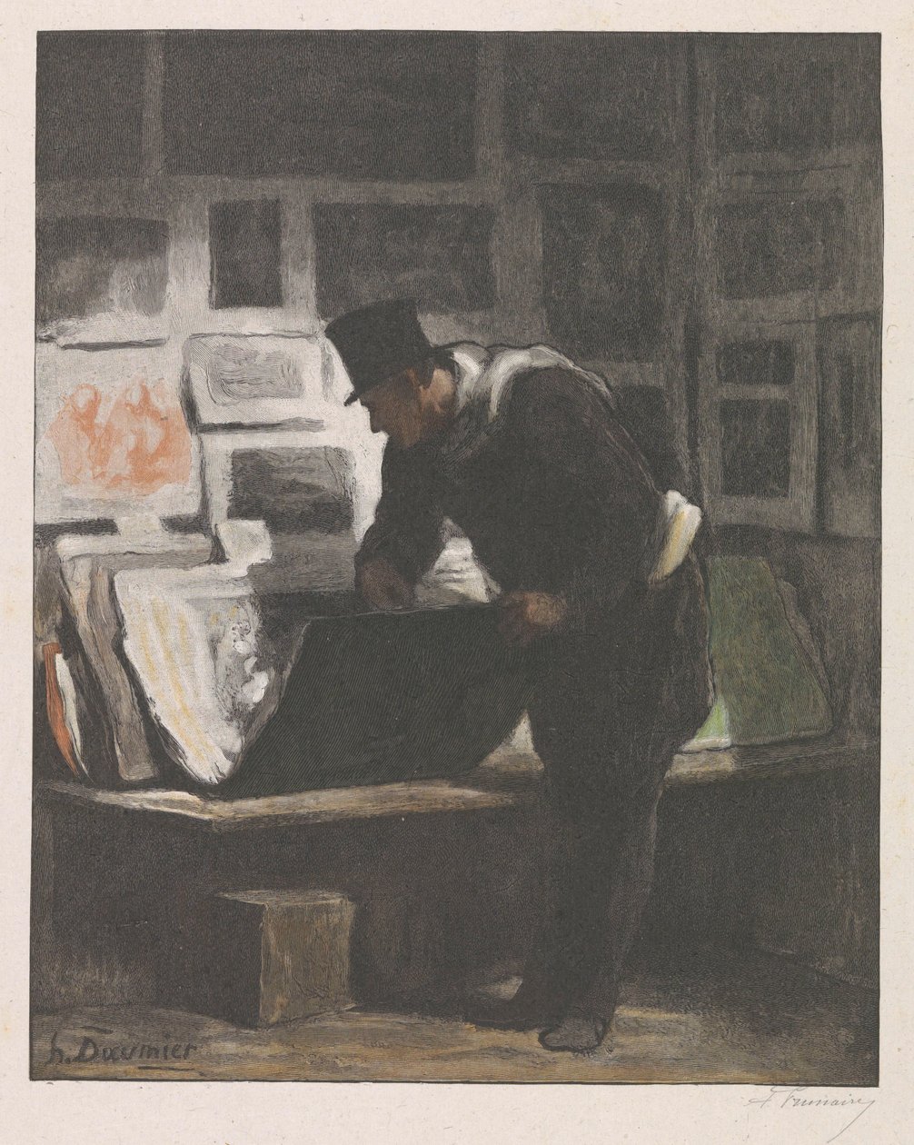 版画收藏家
版画爱好者 作者 Alfred Prunaire（艺术家签名）