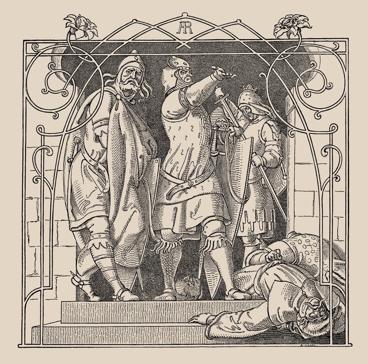 Die Nibelungen。 1840-1841年，他们如何将死者扔出大厅。 作者 阿尔弗雷德·雷特尔