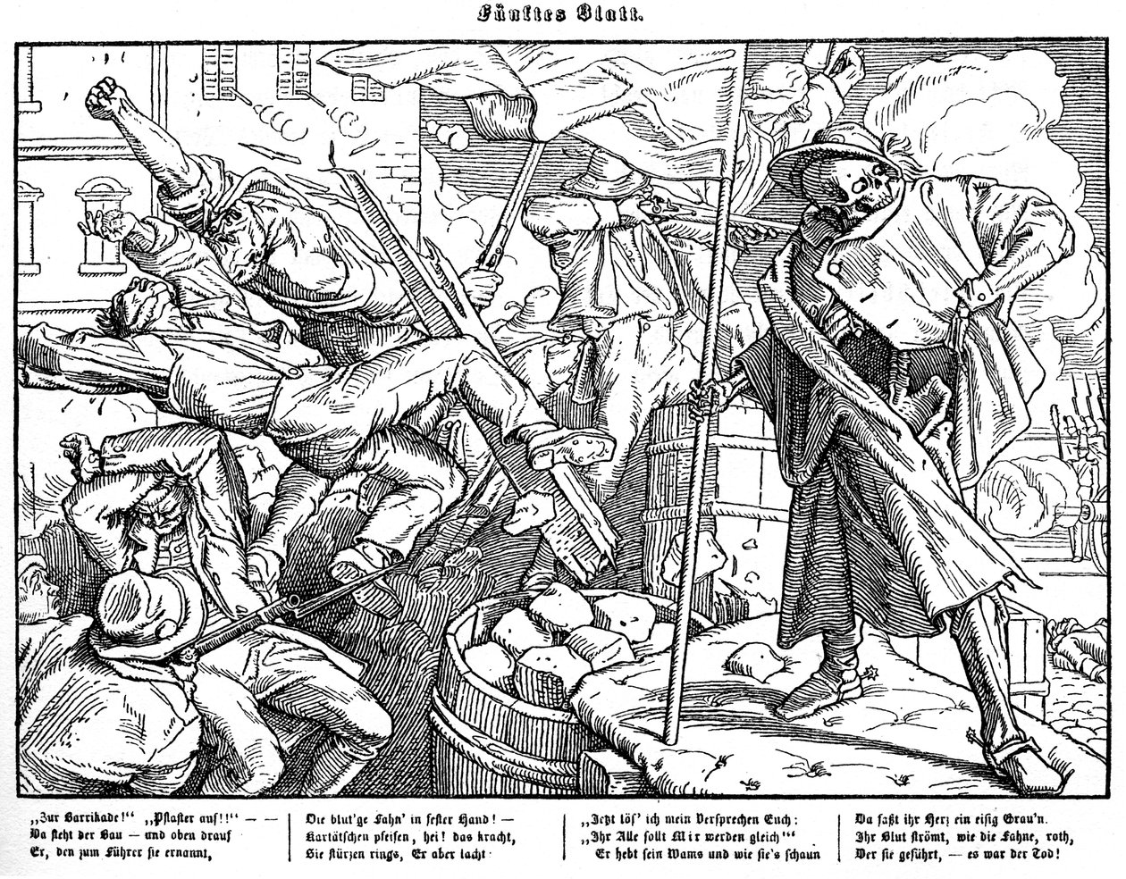 1848年的Totentanz。死亡导致革命的公民 作者 阿尔弗雷德·雷特尔