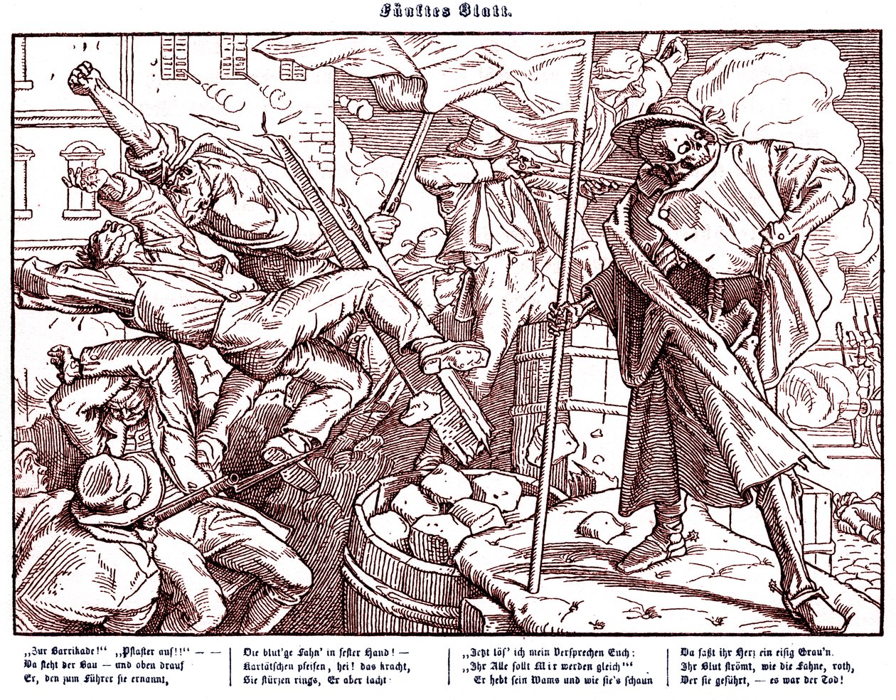 1848年的Totentanz。死亡导致革命的公民 作者 阿尔弗雷德·雷特尔