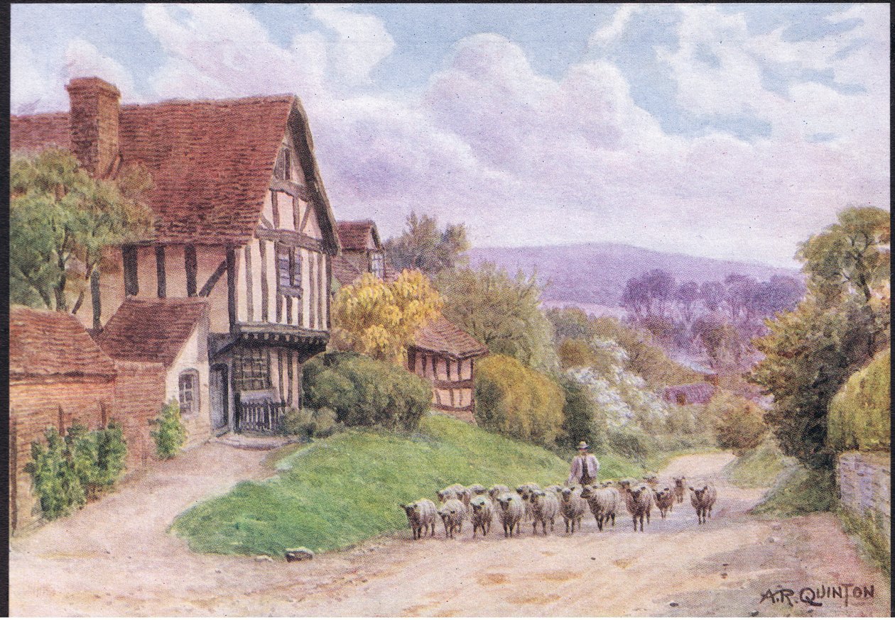 Cropthorne, Nr Evesham, Worcester, from The Cottages and the Village Life of Rural England published by Dent & Sons Limited 作者 阿尔弗雷德·罗伯特·昆顿