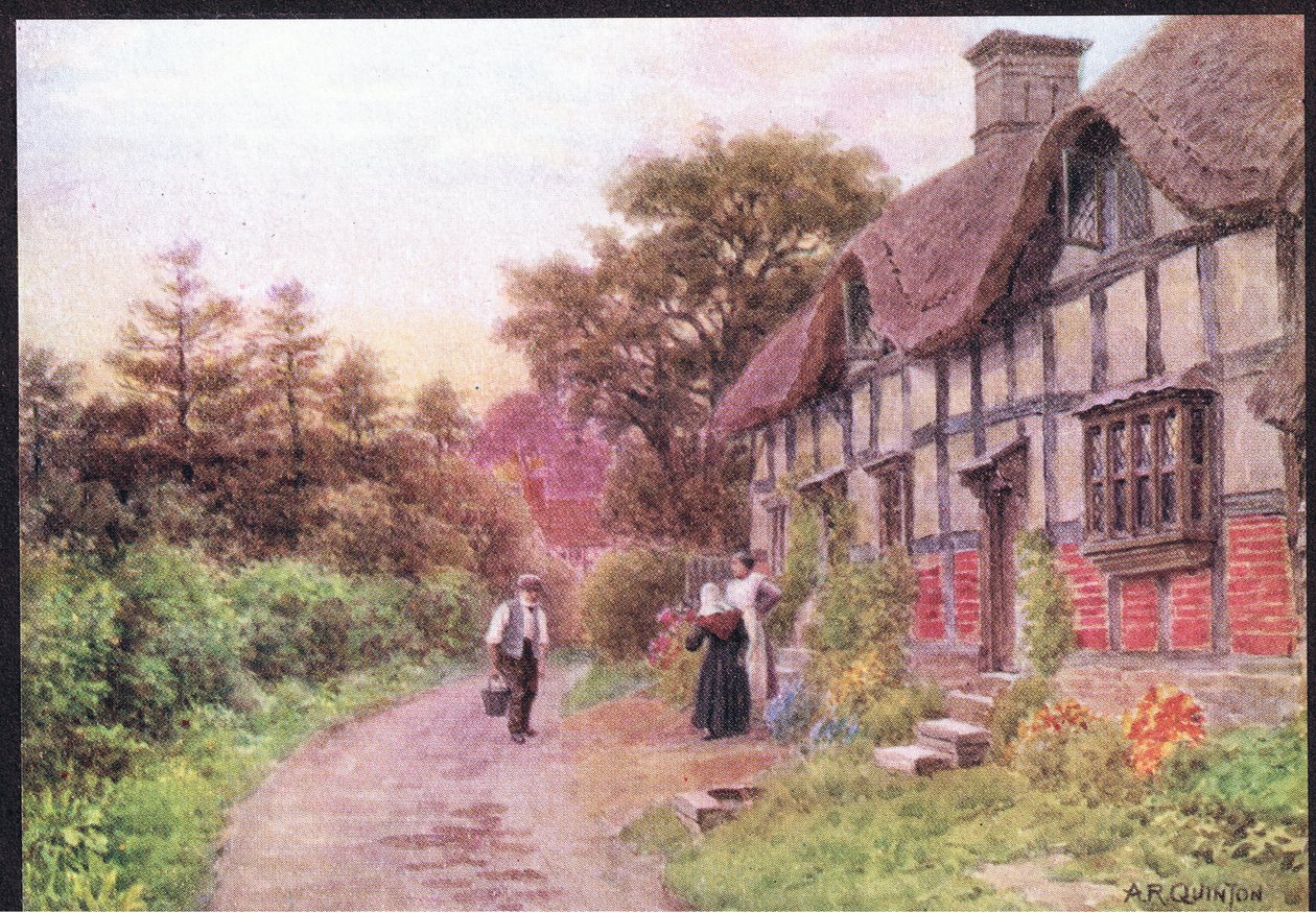 Evening, Elmley Castle, Worcester, from The Cottages and the Village Life of Rural England published by Dent & Sons Limited 作者 阿尔弗雷德·罗伯特·昆顿