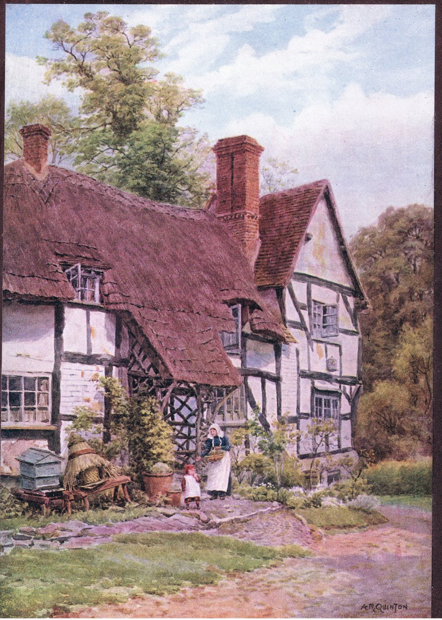 Harvington, nr Evesham, Worcester, from The Cottages and the Village Life of Rural England 由 Dent & Sons Limited 出版 作者 阿尔弗雷德·罗伯特·昆顿