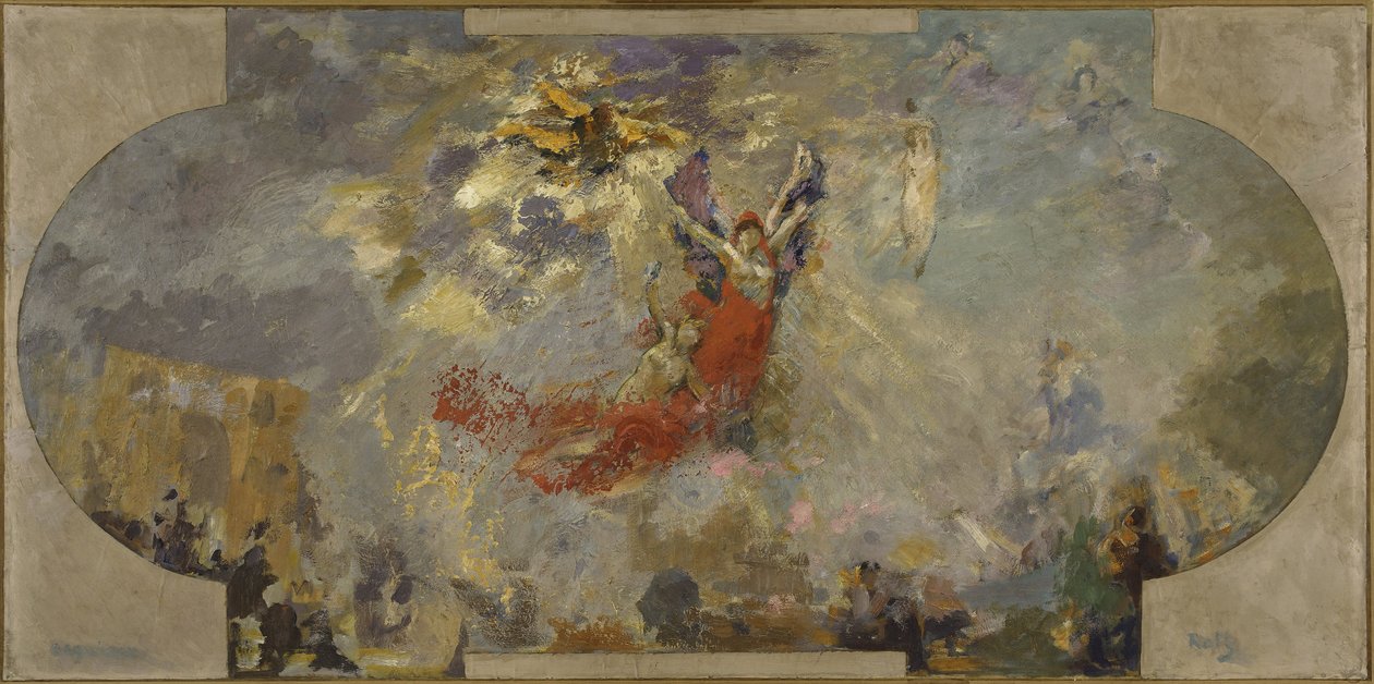 小皇宫南画廊草图：神化（中央天花板），1906 至 1913 年间（木板油画） 作者 阿尔弗雷德·罗尔