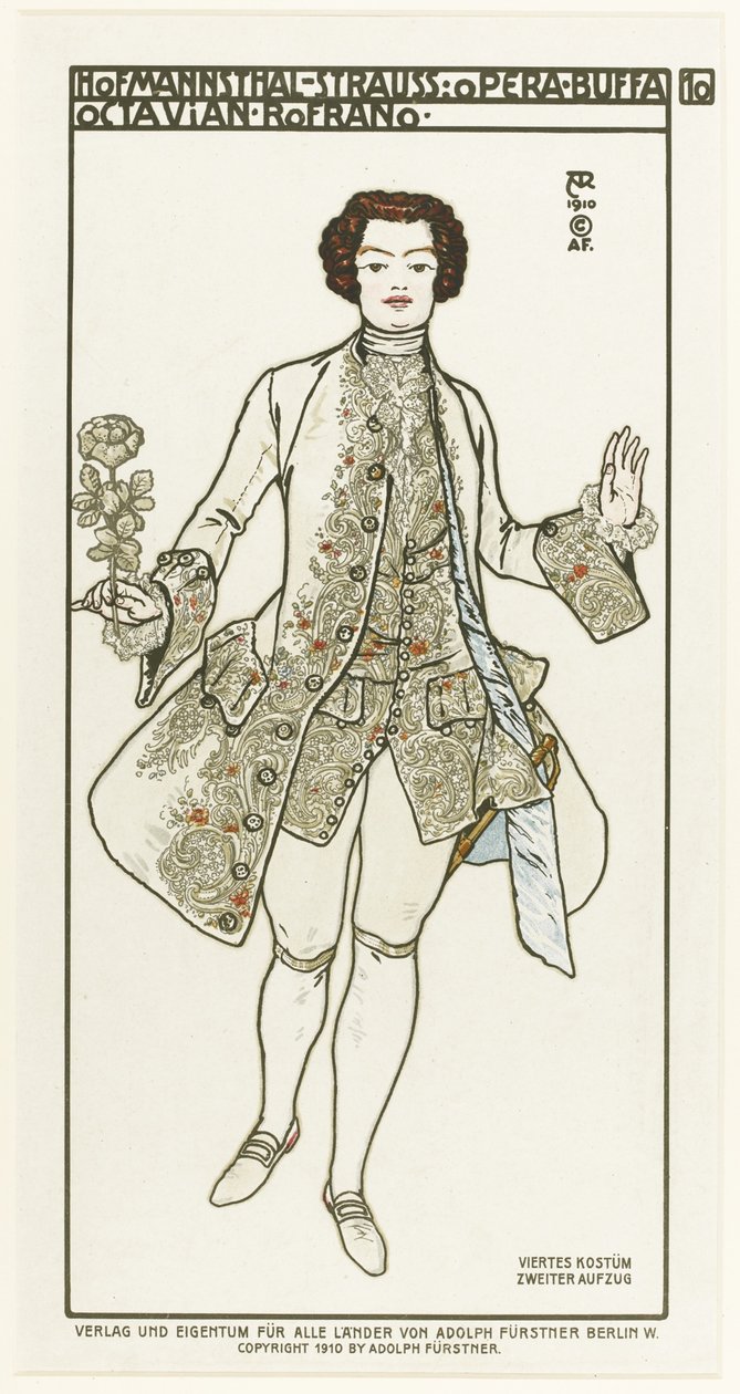 歌剧《玫瑰骑士》的服装设计理查德·施特劳斯（Richard Strauss），《玫瑰骑士》，1910年 作者 阿尔弗雷德罗尔