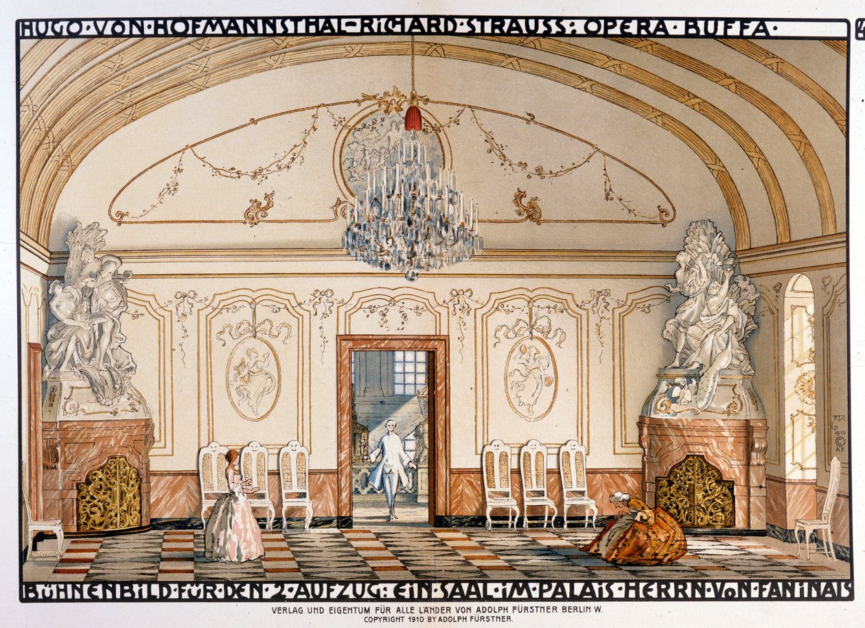 Richard Strauss : Der Rosenkavaliert (Le Chevalier à la rose ) Scenographie de Roller. 2eme acte 作者 阿尔弗雷德罗尔