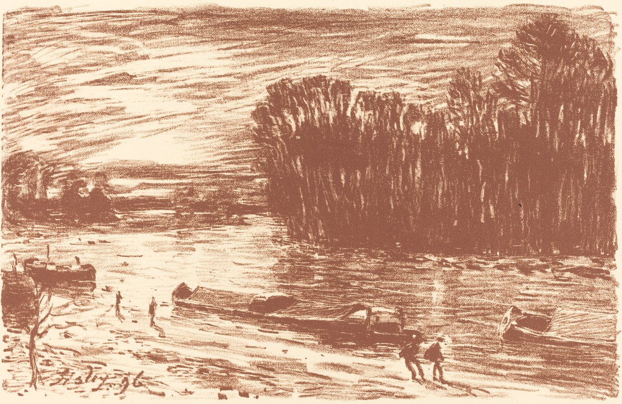 圣马姆斯附近的洛英河岸 圣马姆斯前的洛英河岸，1896年。 作者 阿尔弗雷德·西斯利