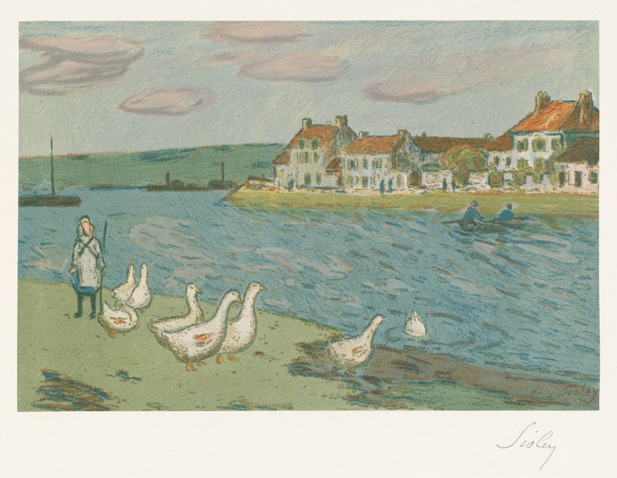 河岸 Les Bords de rivière, 1897年 作者 阿尔弗雷德·西斯利