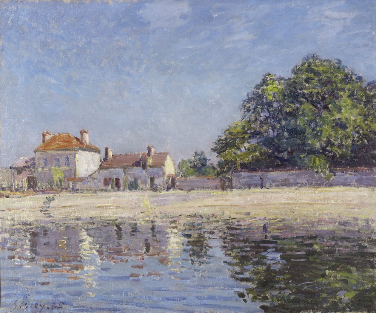 Loing，Saint-Mammes的银行（Saint-Mammes的River Loing），1885年 作者 阿尔弗雷德·西斯利