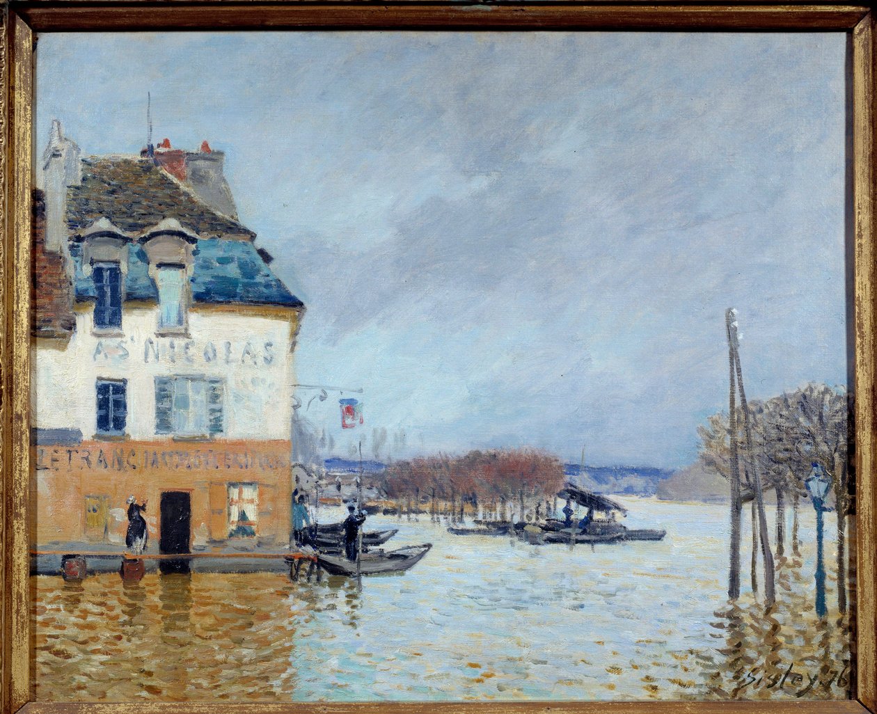 洪水，马利港 (Port-Marly) 阿尔弗雷德·西斯莱 (1839-1899) 绘画，1876 年 0,5x0,61 m 鲁昂，美术博物馆 作者 阿尔弗雷德·西斯利