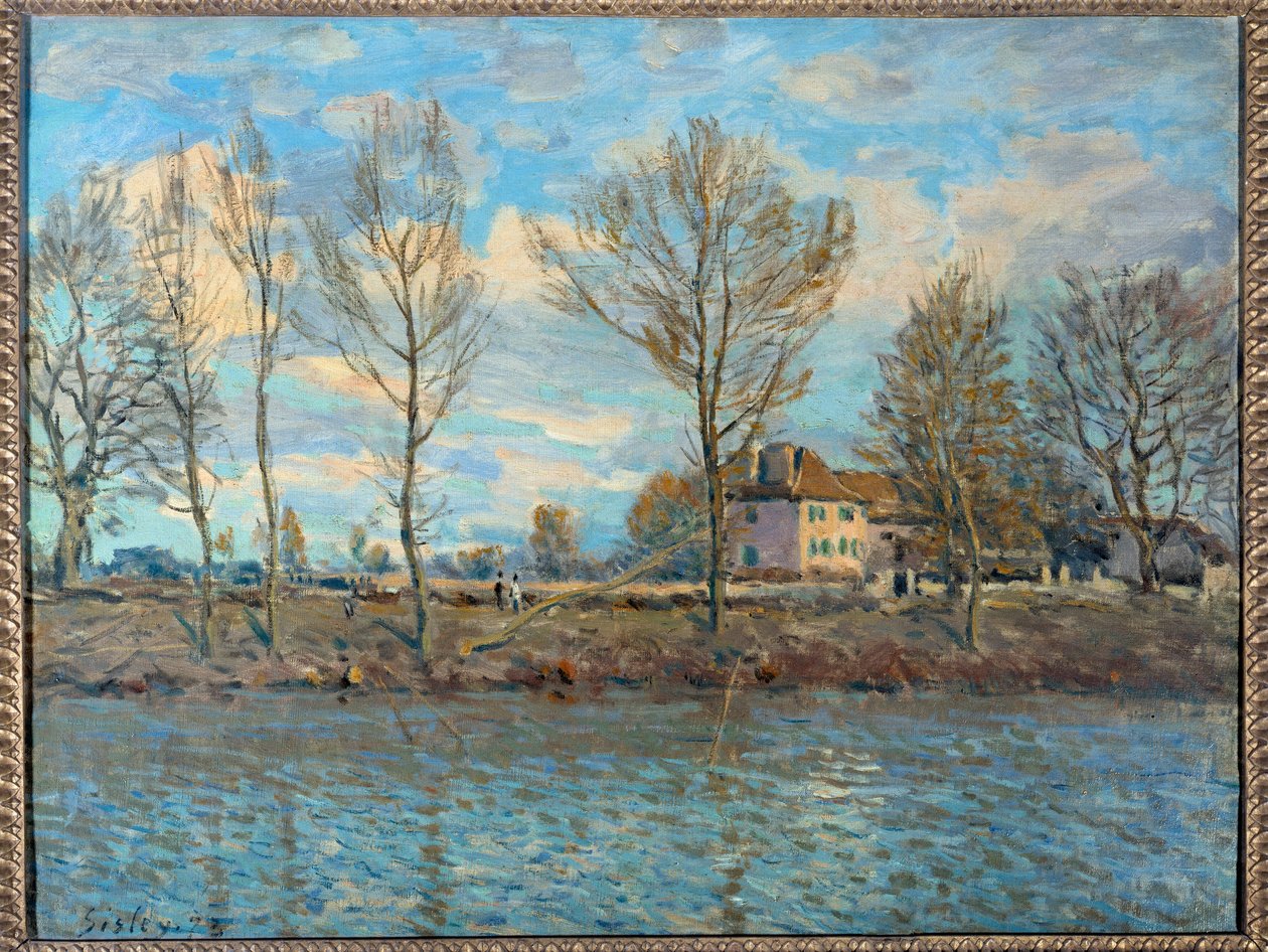 大雅特岛（Ile de la grande jatte）塞纳河畔纳伊。阿尔弗雷德·西斯利（Alfred Sisley）绘画 作者 阿尔弗雷德·西斯利