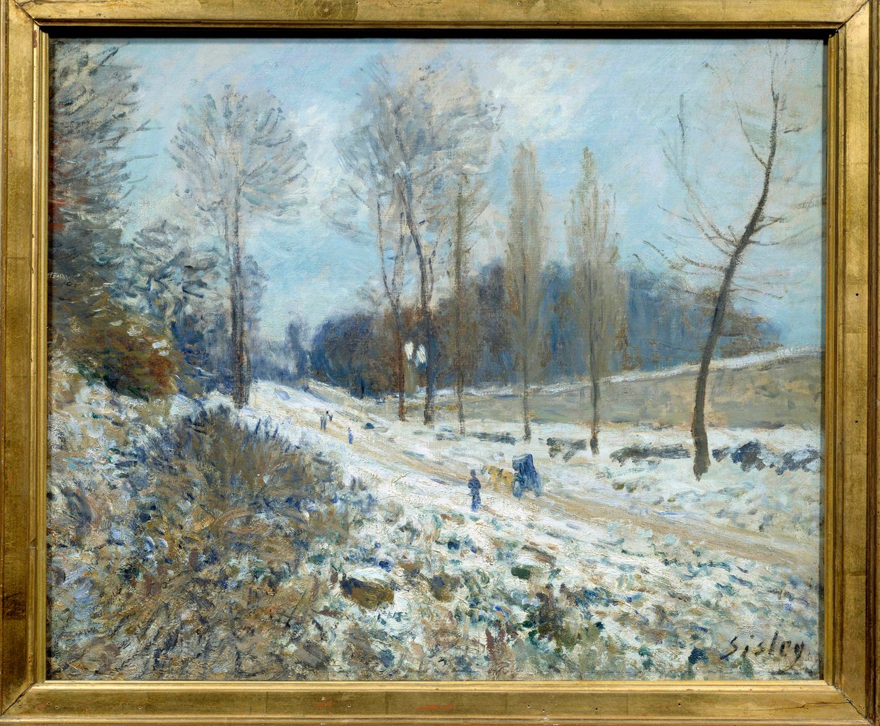 La cote du Coeur-Volant à Marly sous la neige 画作：Alfred Sisley (1839-1899) 1877 Sun. 0,46x0,55 m 巴黎，奥赛博物馆 作者 阿尔弗雷德·西斯利