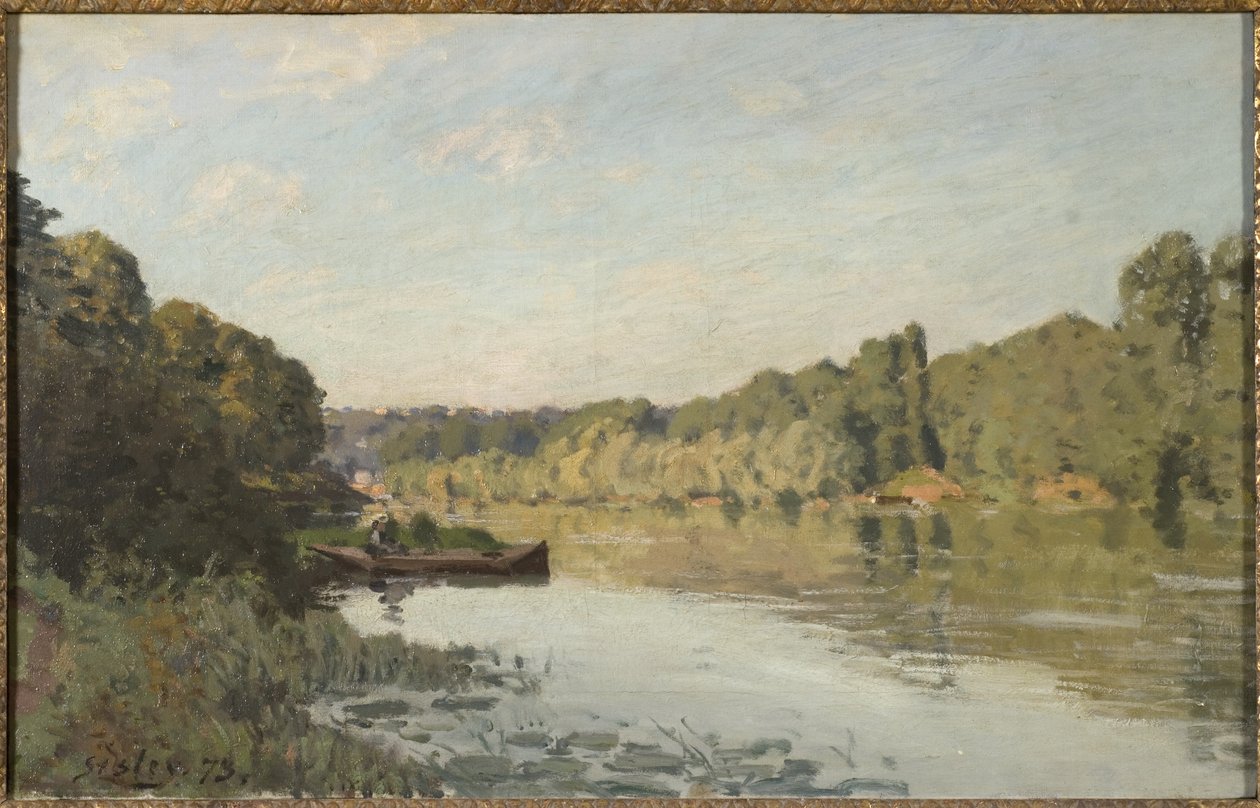 从Bougival，1873年的风景 作者 阿尔弗雷德·西斯利