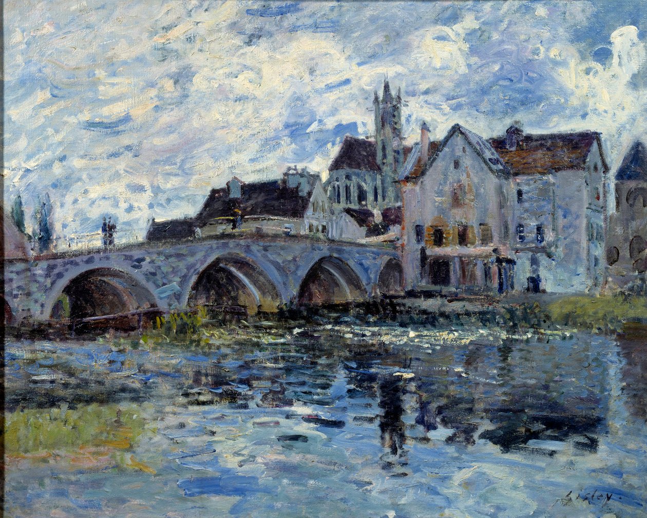 Le pont de Moret 画作，Alfred Sisley (1839-1899) 19世纪 勒阿弗尔，艺术博物馆 作者 阿尔弗雷德·西斯利