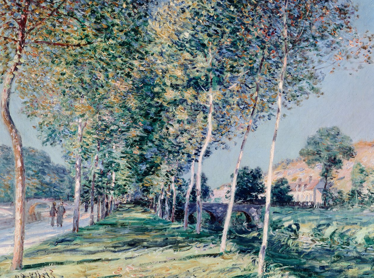 阿尔弗雷德·西斯莱 (Alfred Sisley) 的《卢维西安之路》（1839-1899） 作者 阿尔弗雷德·西斯利