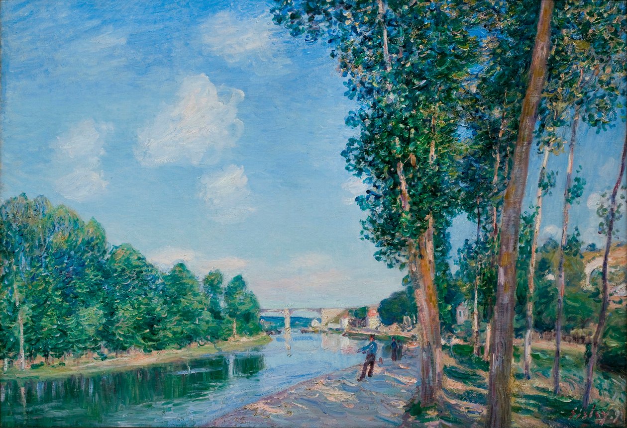 圣马梅斯，六月的阳光 - 阿尔弗雷德-西斯莱（1839-1899 年）的绘画作品 作者 阿尔弗雷德·西斯利