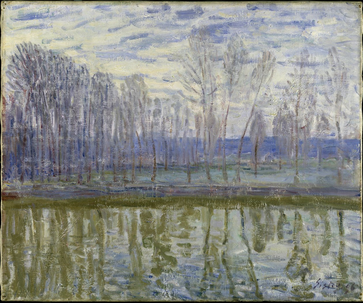 Sur les rives du Loing - On the Shores of Loing, by Sisley, Alfred (1839-1899).布面油画 作者 阿尔弗雷德·西斯利