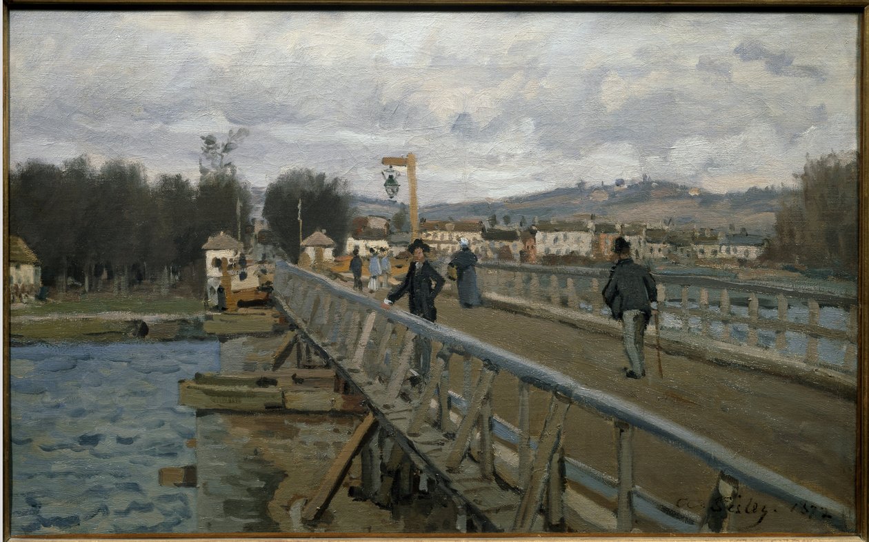 The Argenteuil Footbridge - oil on canvas 作者 阿尔弗雷德·西斯利