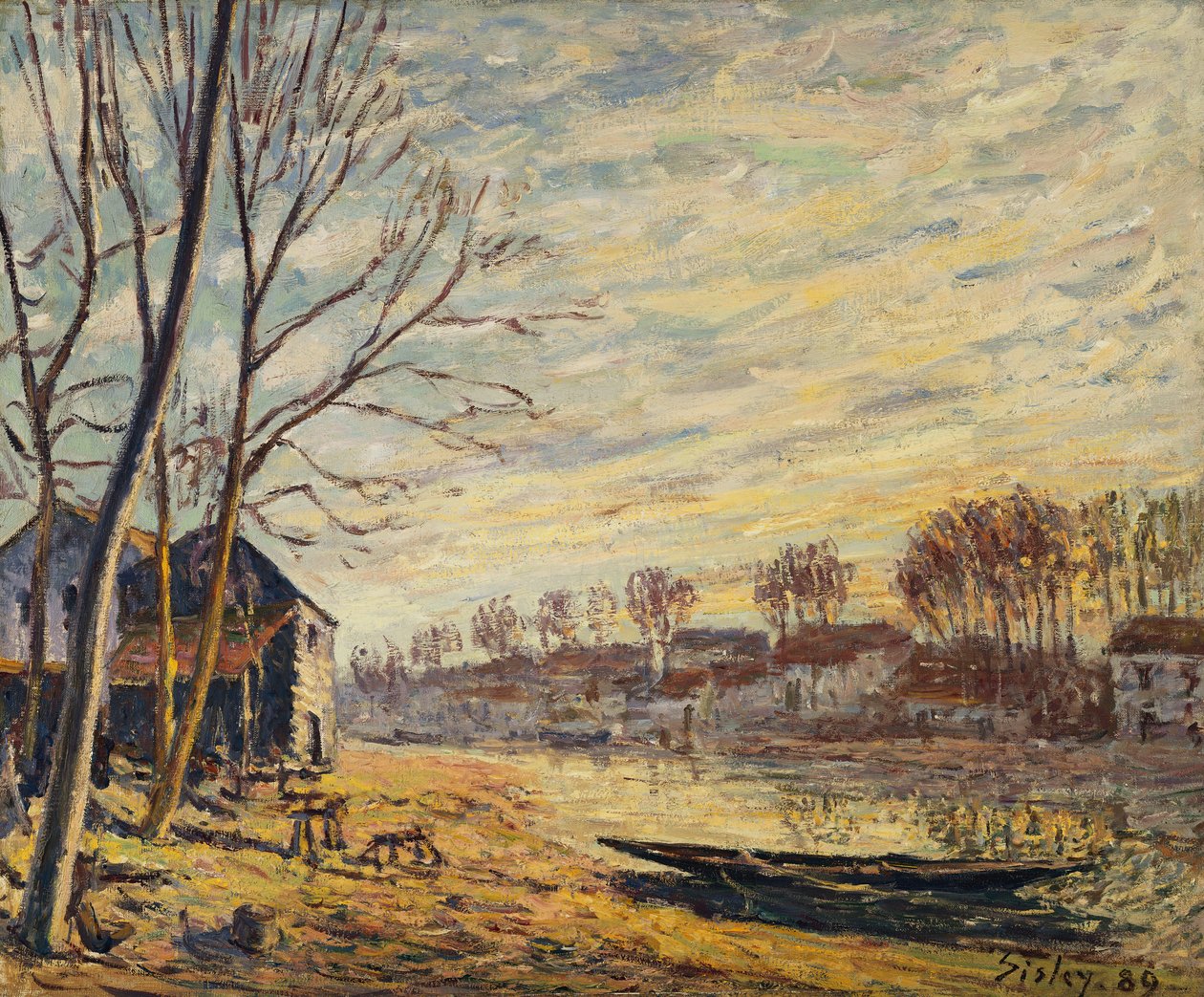 Matrat的船厂； Chantiers a Matrat，1889年 作者 阿尔弗雷德·西斯利