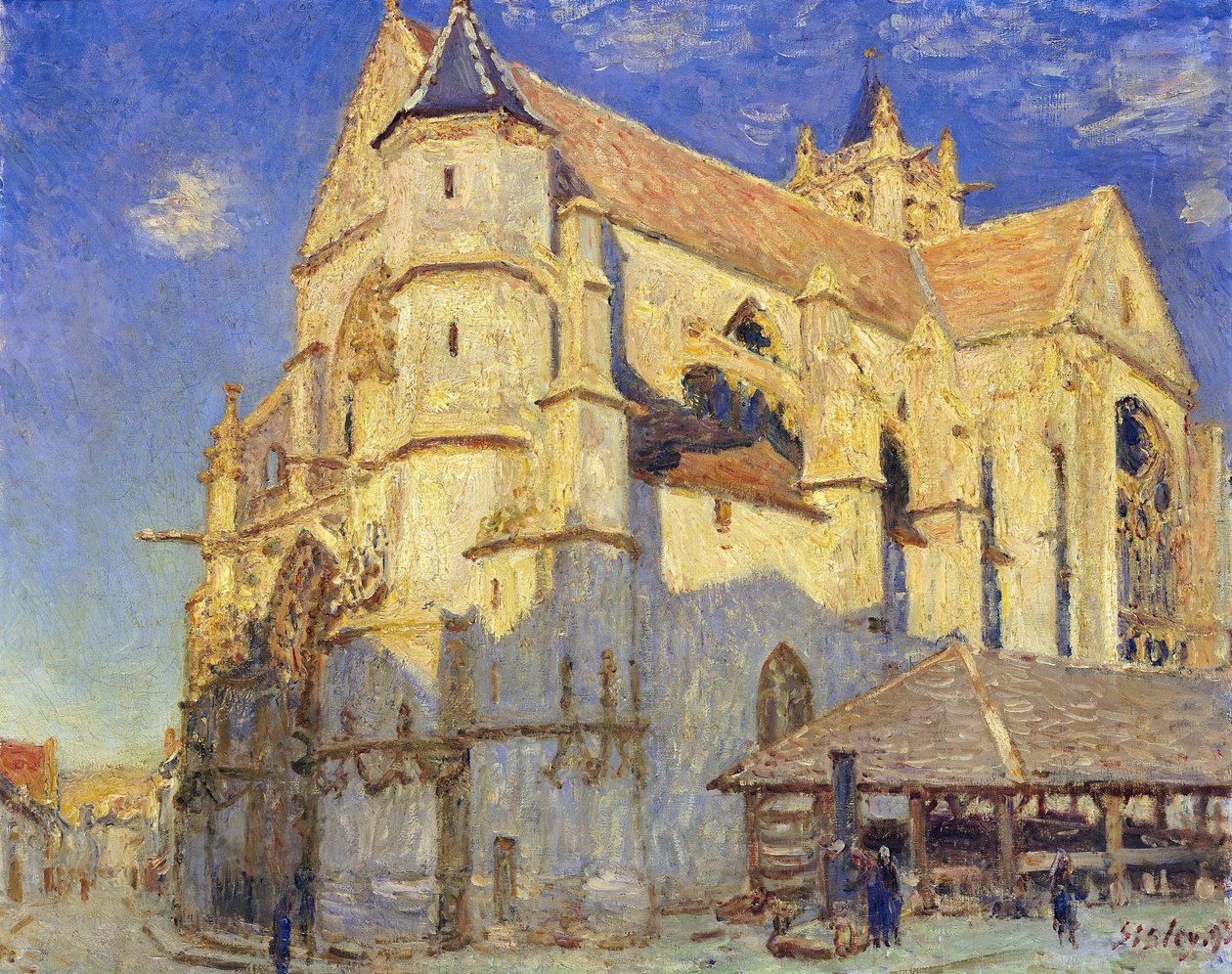 Moret教堂，Frosty天气，1893年 作者 阿尔弗雷德·西斯利