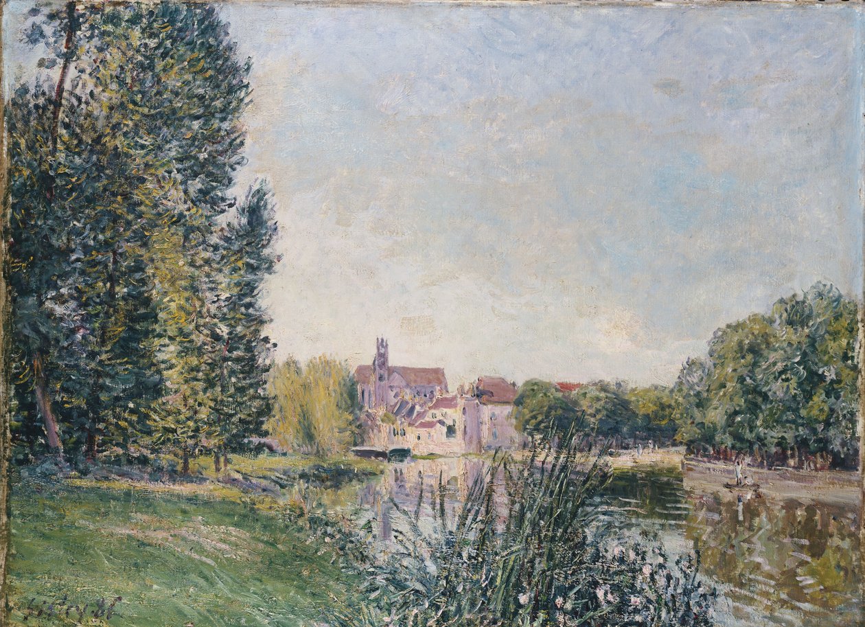 The Loing and the Church at Moret，1886年 作者 阿尔弗雷德·西斯利