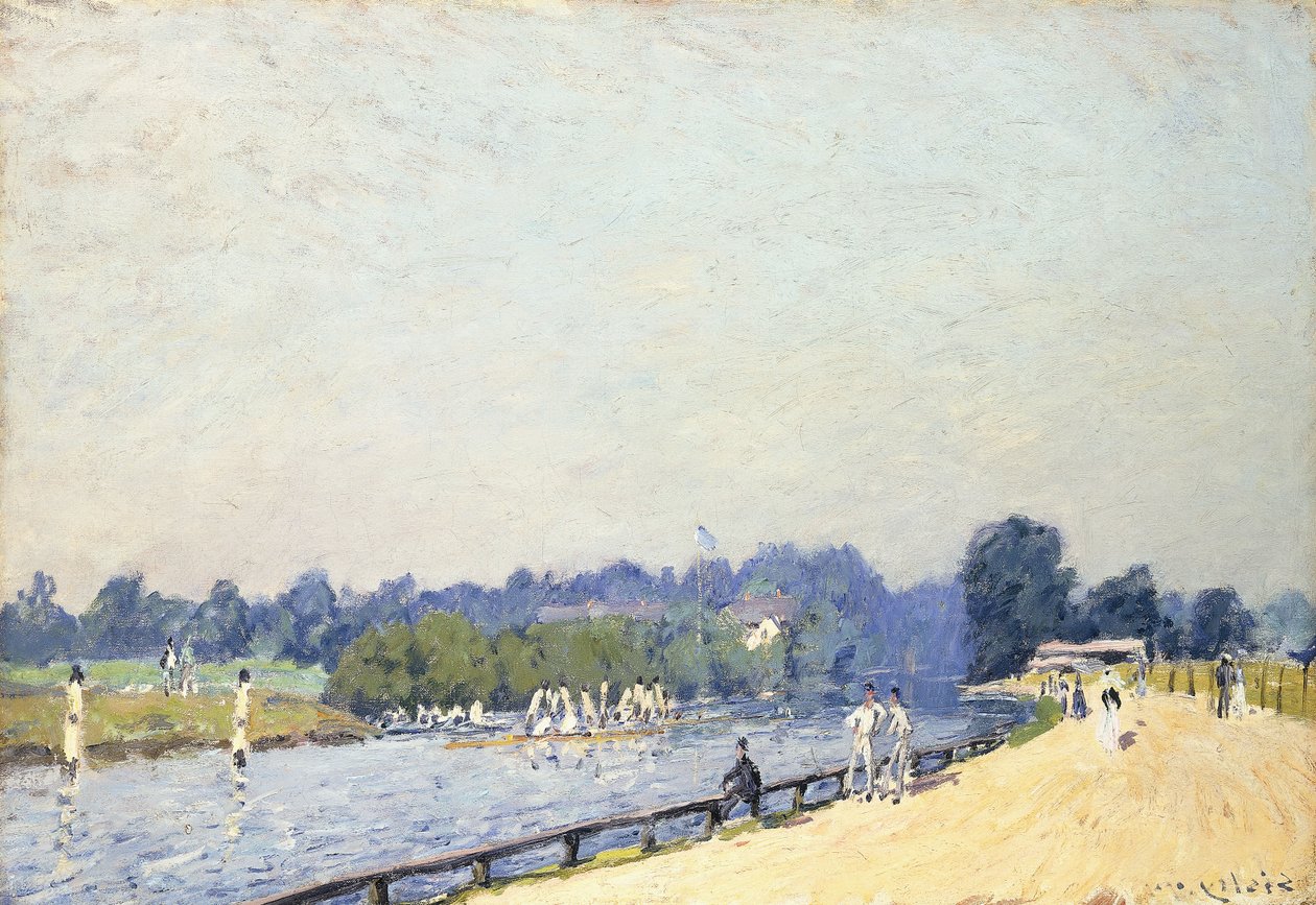 汉普顿法院之路； La Route de Hampton Court，1874年 作者 阿尔弗雷德·西斯利