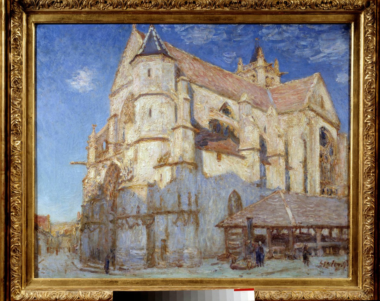 The church of Moret (Moret-sur-Loing or Moret sur Loing). Painting by Alfred Sisley (1839 - 1899) 作者 阿尔弗雷德·西斯利