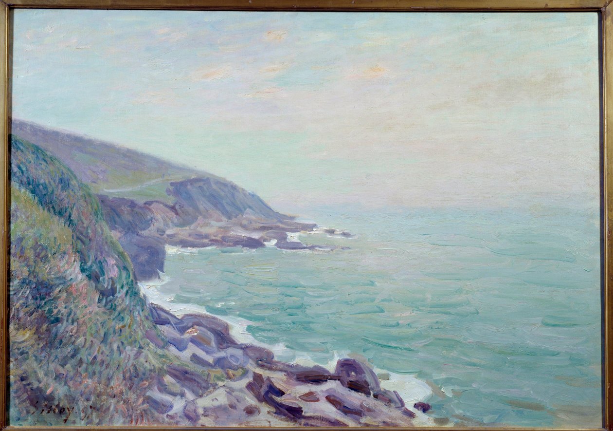 阿尔弗雷德·西斯莱 (Alfred Sisley) (1839-1899) 1897 年《雾中威尔士海岸的景色》。 0,65x0,92 m 鲁昂，美术博物馆 作者 阿尔弗雷德·西斯利