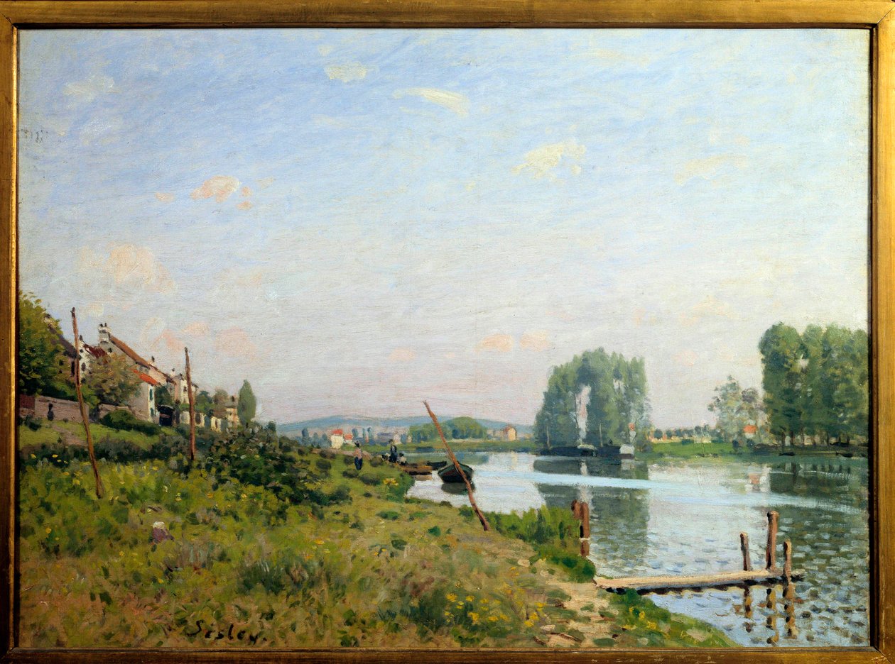 阿尔弗雷德·西斯莱 (Alfred Sisley) (1839-1899) 1872 年绘制的圣丹尼斯岛景观。 0,5x0,65 m 巴黎，奥赛博物馆 作者 阿尔弗雷德·西斯利