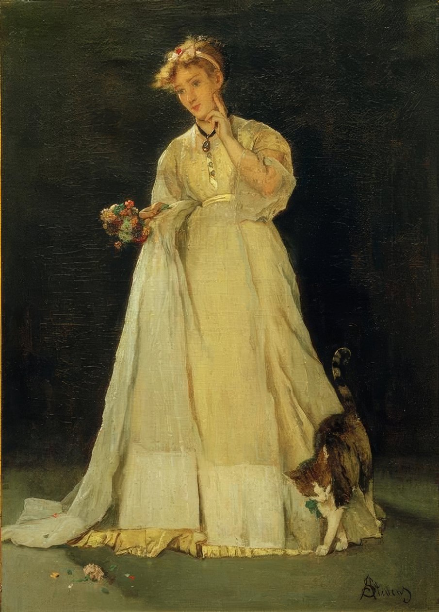 A.Stevens，Ophelia od。破烂的花束 作者 阿尔弗雷德·埃米尔·史蒂文斯（Alfred Emile Stevens）