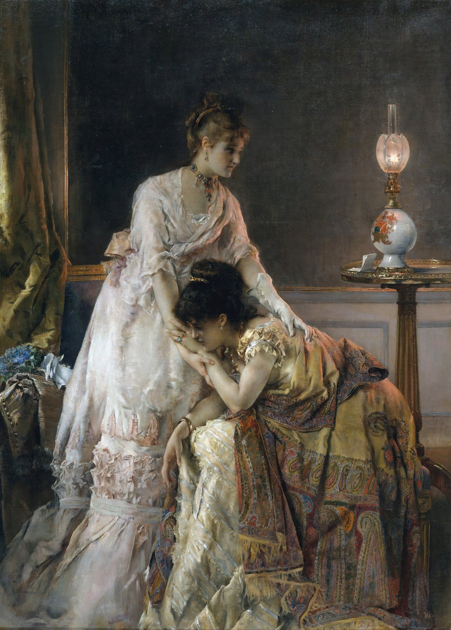舞会之后，1874年。 作者 阿尔弗雷德·埃米尔·史蒂文斯（Alfred Emile Stevens）
