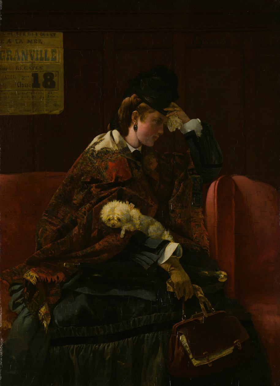 在火车站，约1874年。 作者 阿尔弗雷德·埃米尔·史蒂文斯（Alfred Emile Stevens）