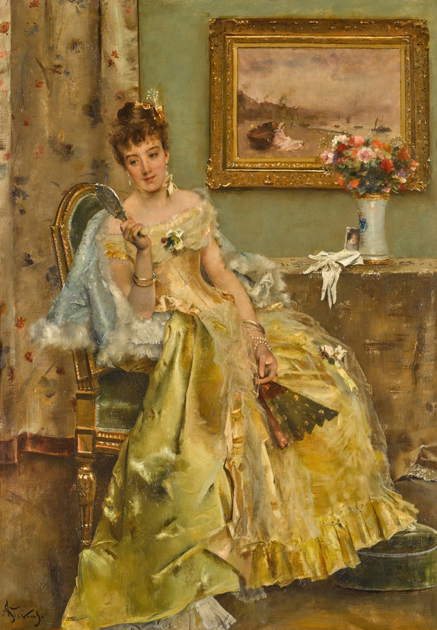 争吵。 作者 阿尔弗雷德·埃米尔·史蒂文斯（Alfred Emile Stevens）