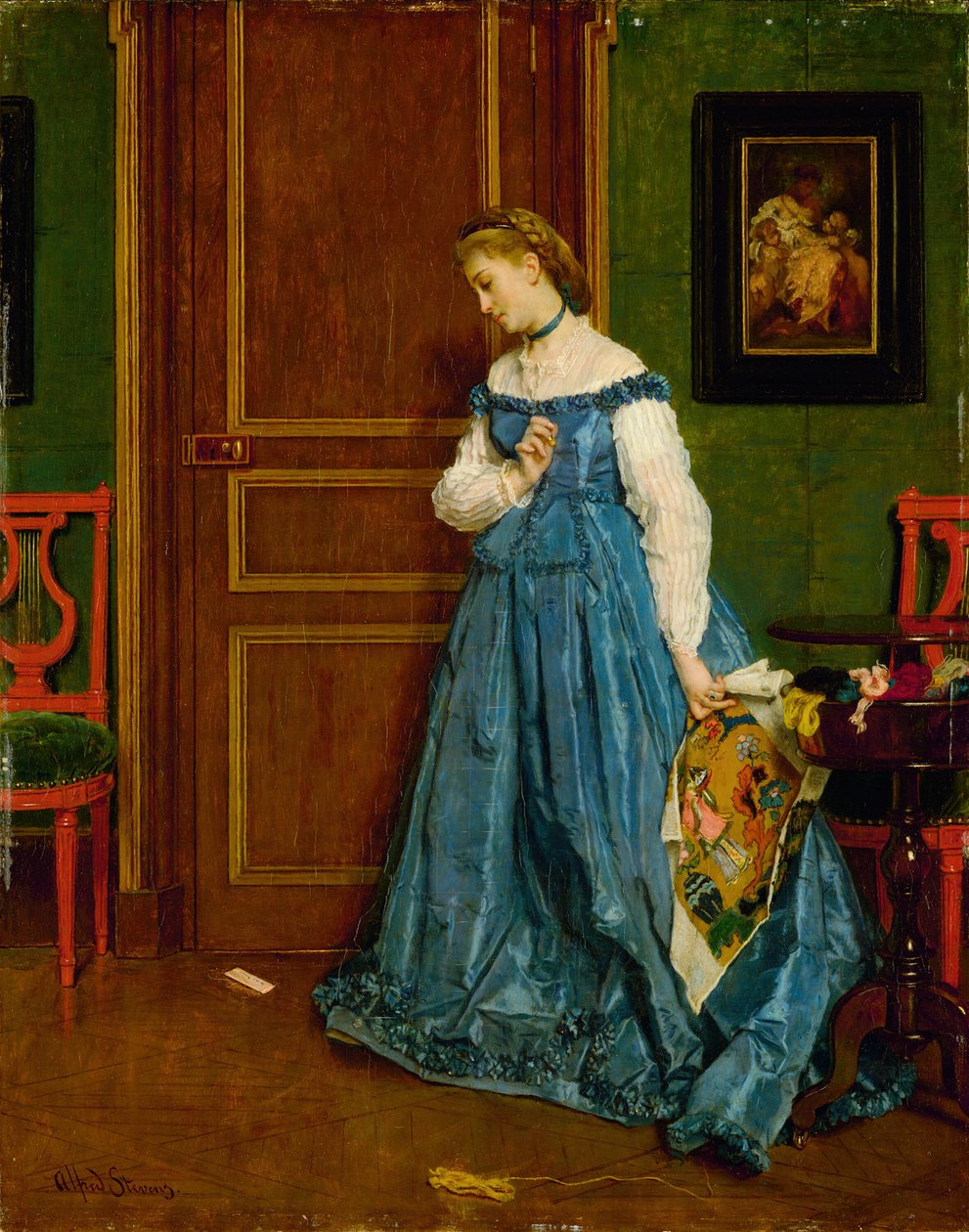 Hesitation Madame Monteaux, c. 1867. 作者 阿尔弗雷德·埃米尔·史蒂文斯（Alfred Emile Stevens）
