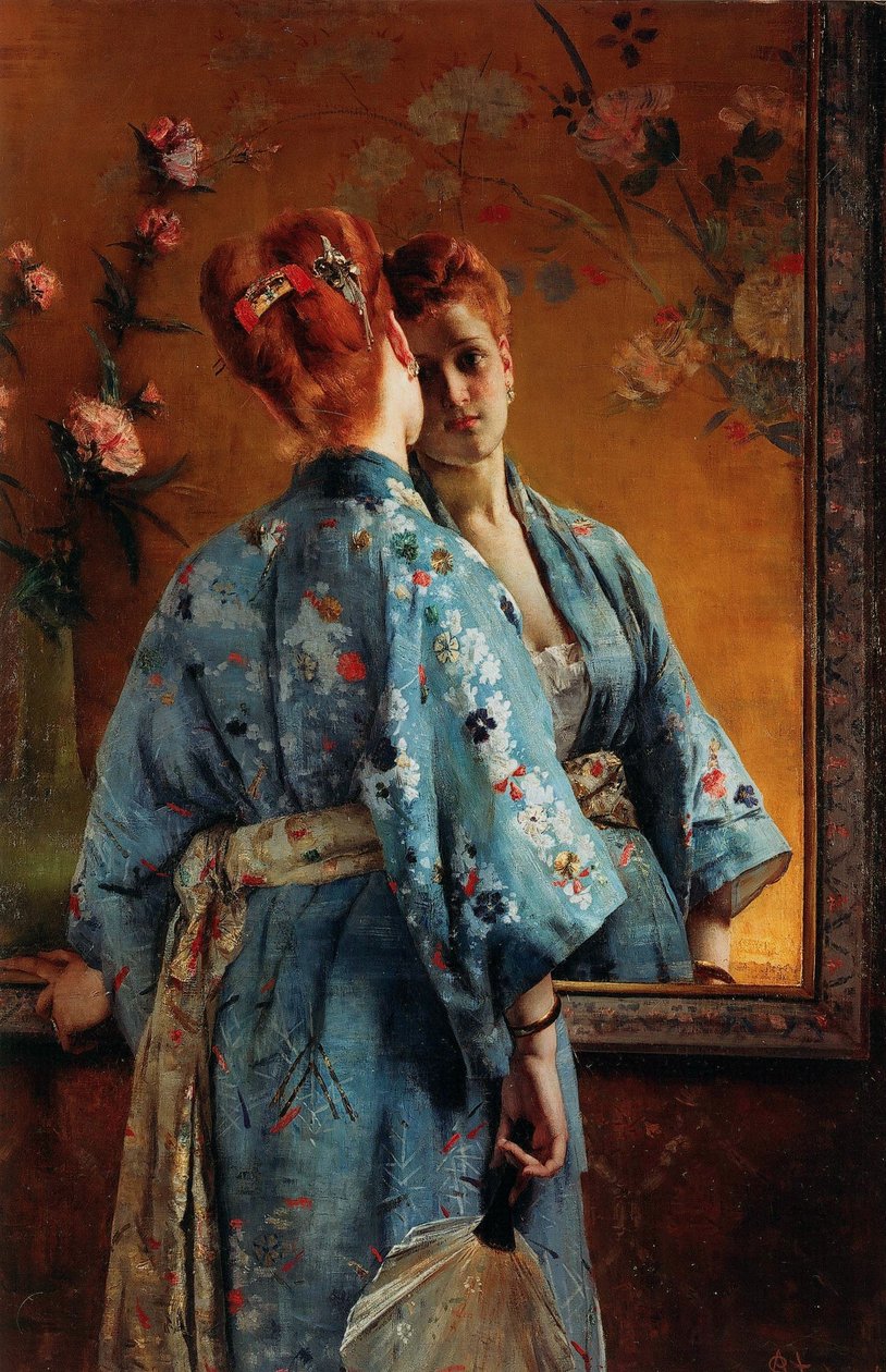 La Parisienne japonaise, ca 1871-1874. 作者 阿尔弗雷德·埃米尔·史蒂文斯（Alfred Emile Stevens）