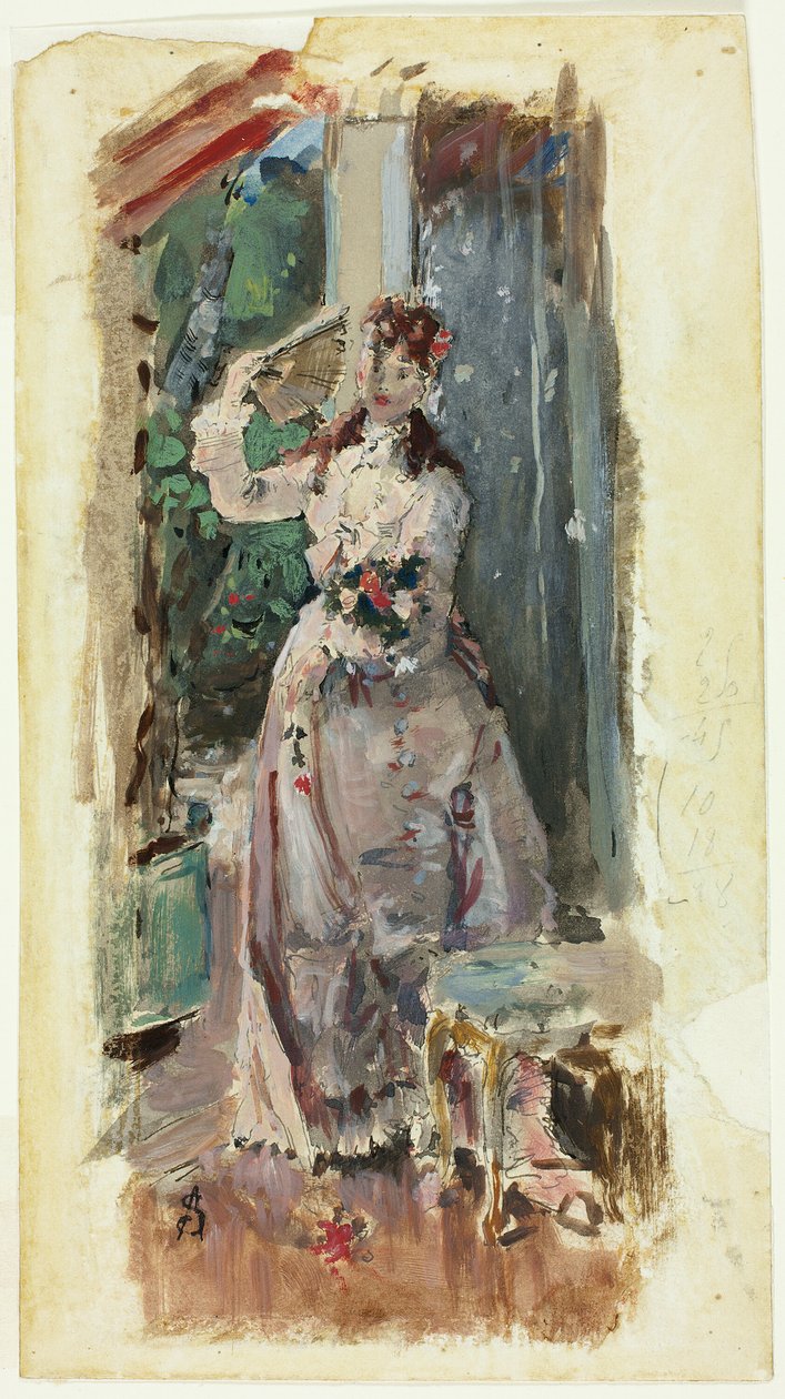 阳台一角 作者 阿尔弗雷德·埃米尔·史蒂文斯（Alfred Emile Stevens）