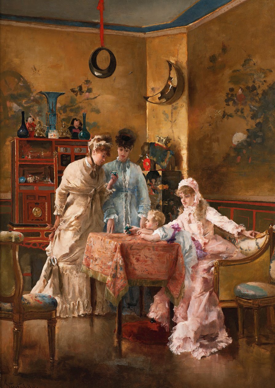 访客》，1881年。 作者 阿尔弗雷德·埃米尔·史蒂文斯（Alfred Emile Stevens）