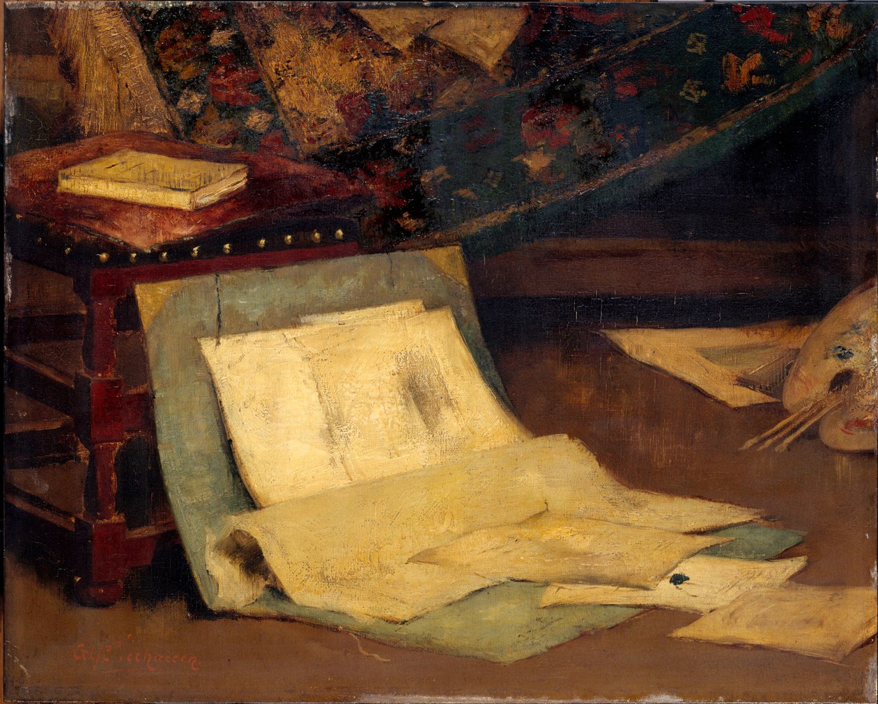 Atist工作室的一角，1849-1924。 作者 阿尔弗雷德·维尔哈伦