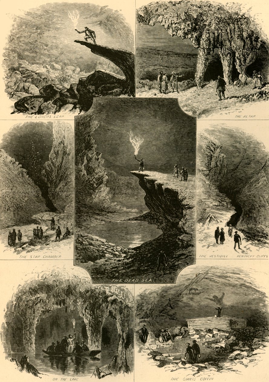 猛犸洞的场景》，1874年。   作者 阿尔弗雷德·沃德