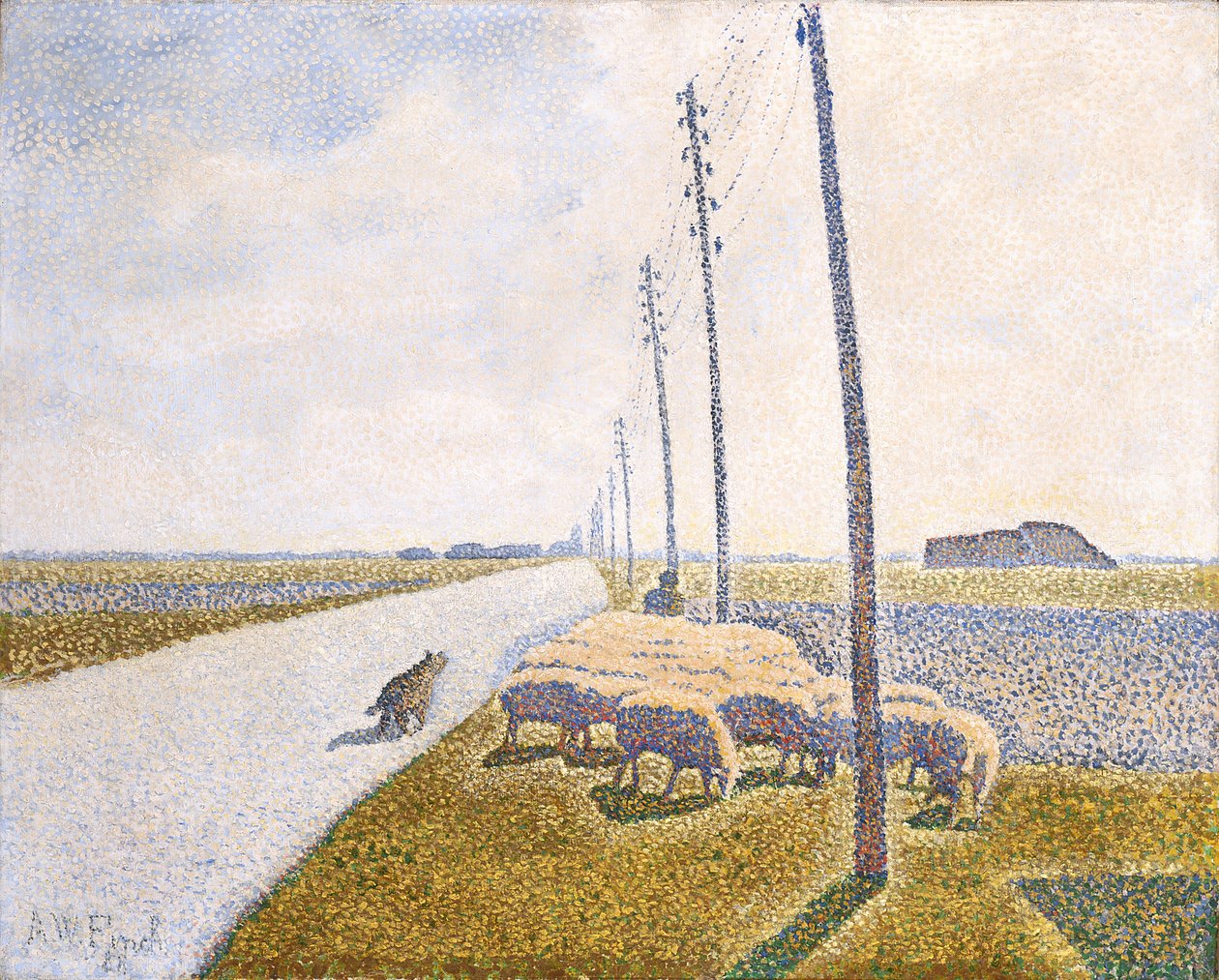 通往尼厄波特的路（布面油画） 作者 阿尔弗雷德·威廉 (1854 1930) 芬奇