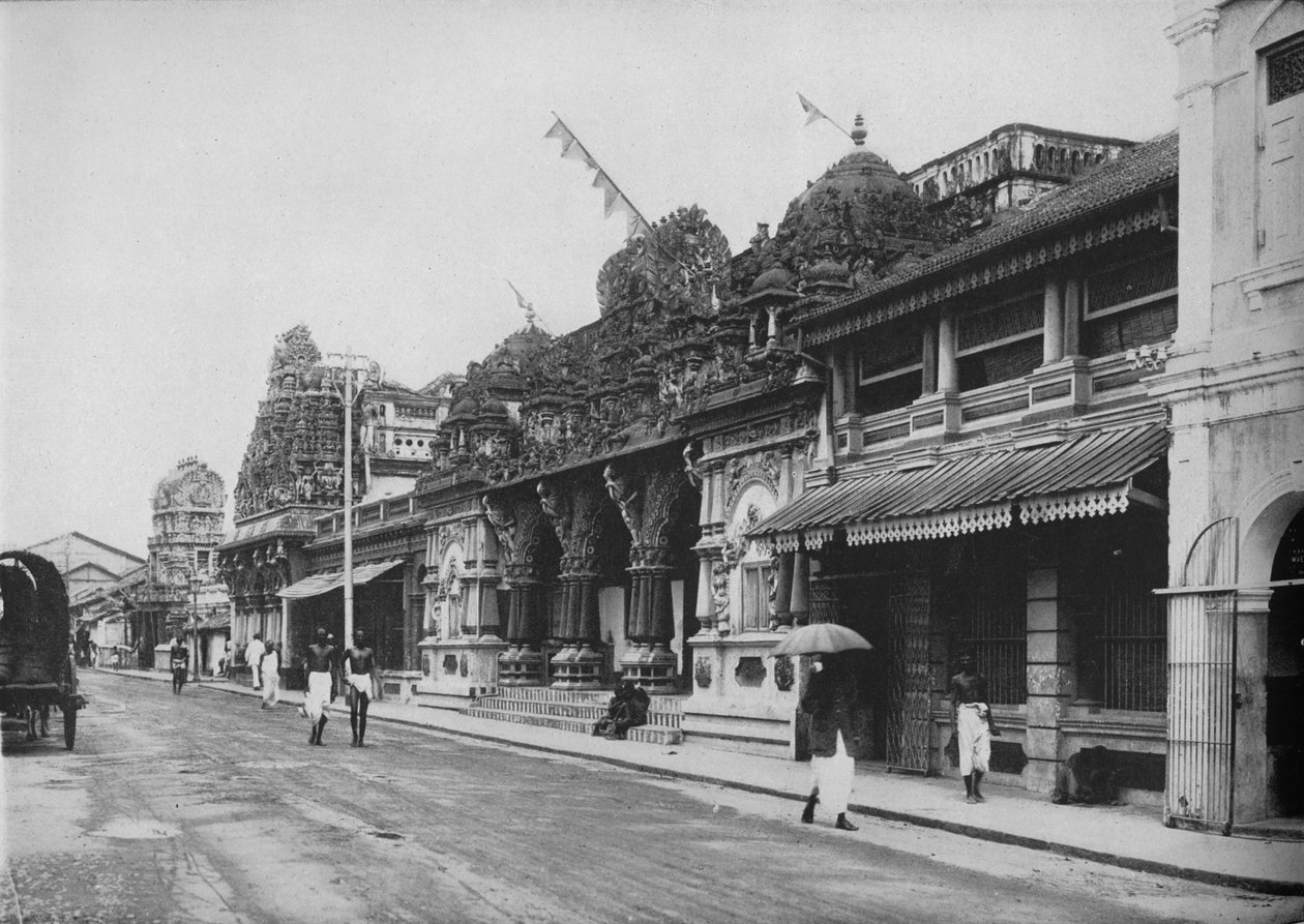 一座印度教寺庙，佩塔，可伦坡，c1890，1910年 作者 阿尔弗雷德·威廉·阿曼杜斯板
