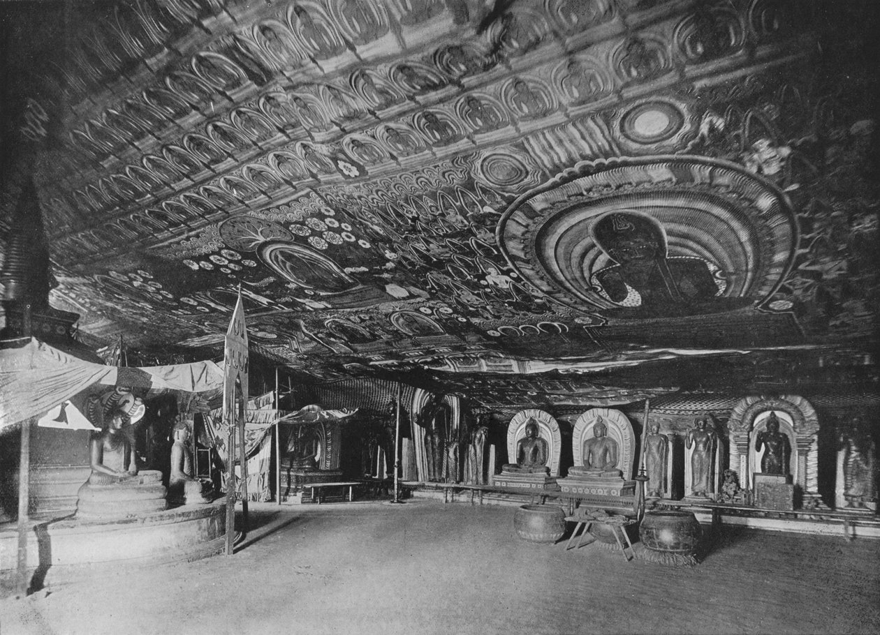 丹吉拉（Rangiri Rock Temple），丹布拉（Dambulla），c1890,1910年 作者 阿尔弗雷德·威廉·阿曼杜斯板