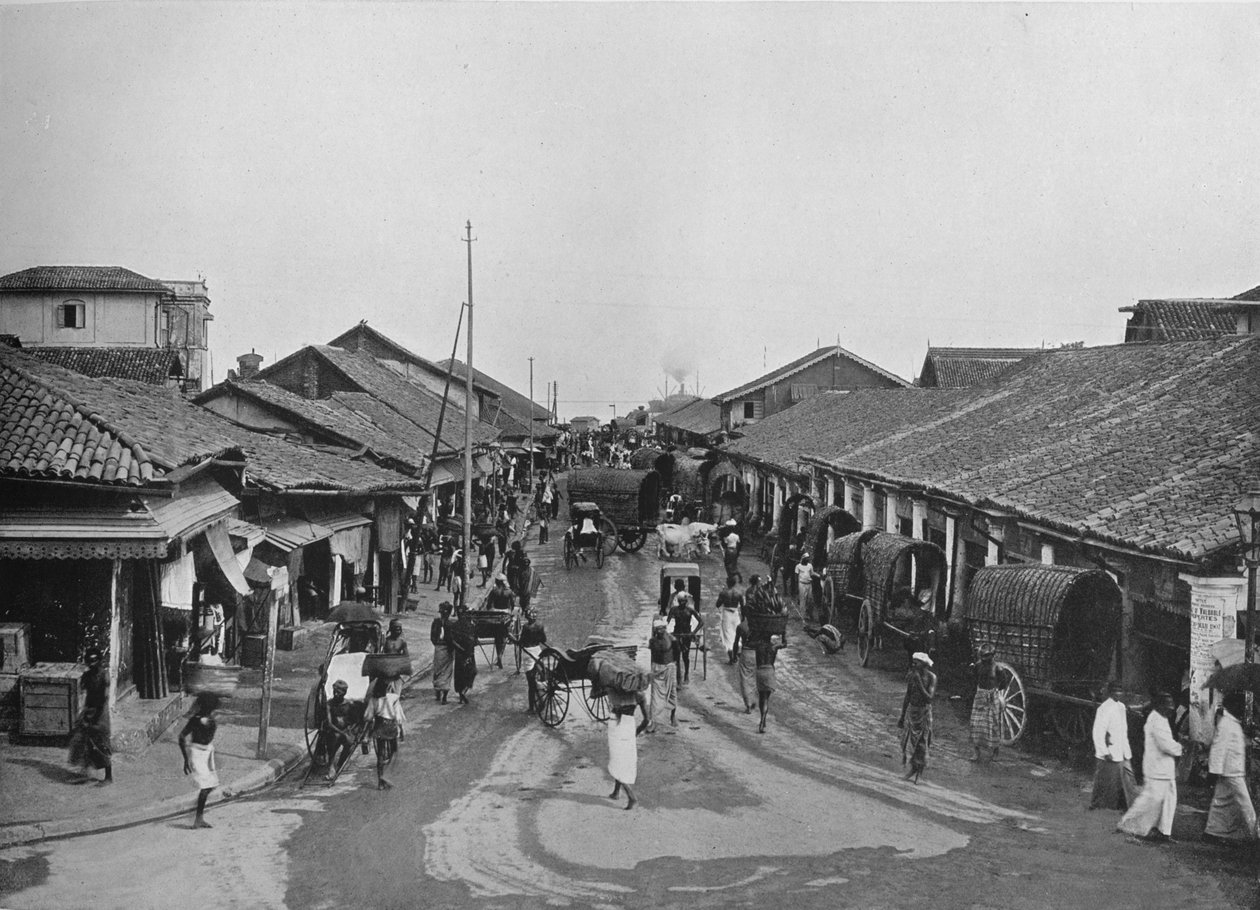 1910年，科伦坡，原住民地区典型街景，c1890， 作者 阿尔弗雷德·威廉·阿曼杜斯板
