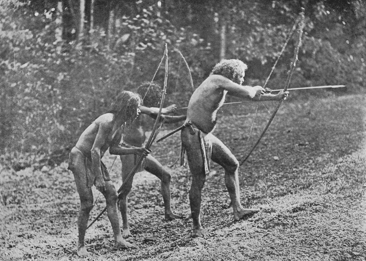 Veddahs or Wild Men，c1890，1910年 作者 阿尔弗雷德·威廉·阿曼杜斯板