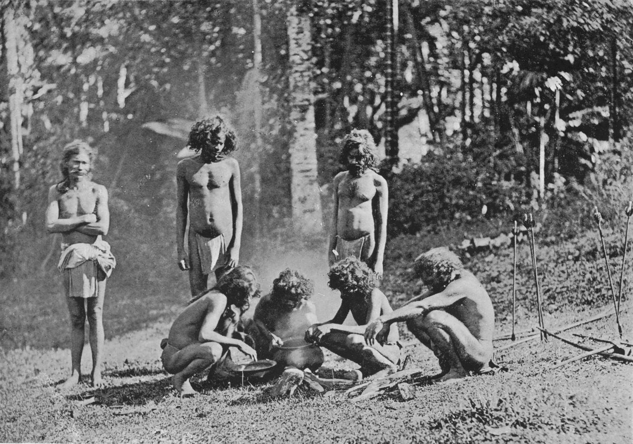 Veddahs or Wild Men，c1890，1910年 作者 阿尔弗雷德·威廉·阿曼杜斯板