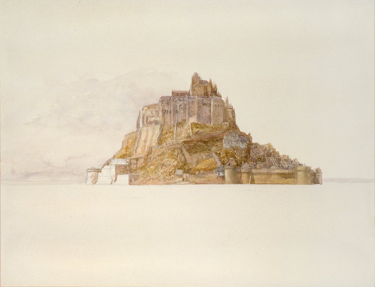 从沙地上看圣米歇尔山，约1876年 作者 阿尔弗雷德·威廉·亨特