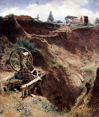 砾石坑，国王十字路口（纸上水彩画） 作者 阿尔弗雷德·威廉·亨特