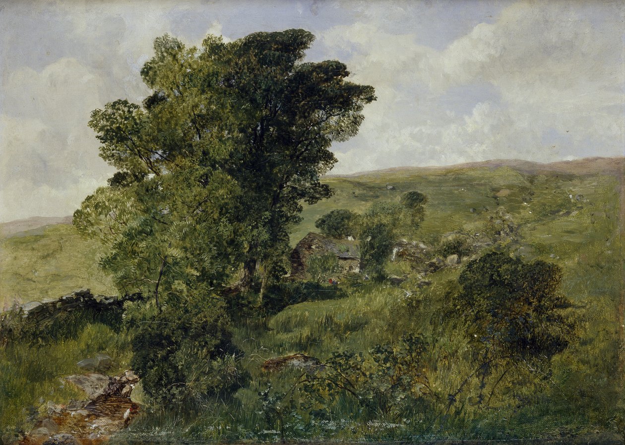 Nantlle，Caernarvonshire看法，1855年 作者 阿尔弗雷德·威廉·亨特