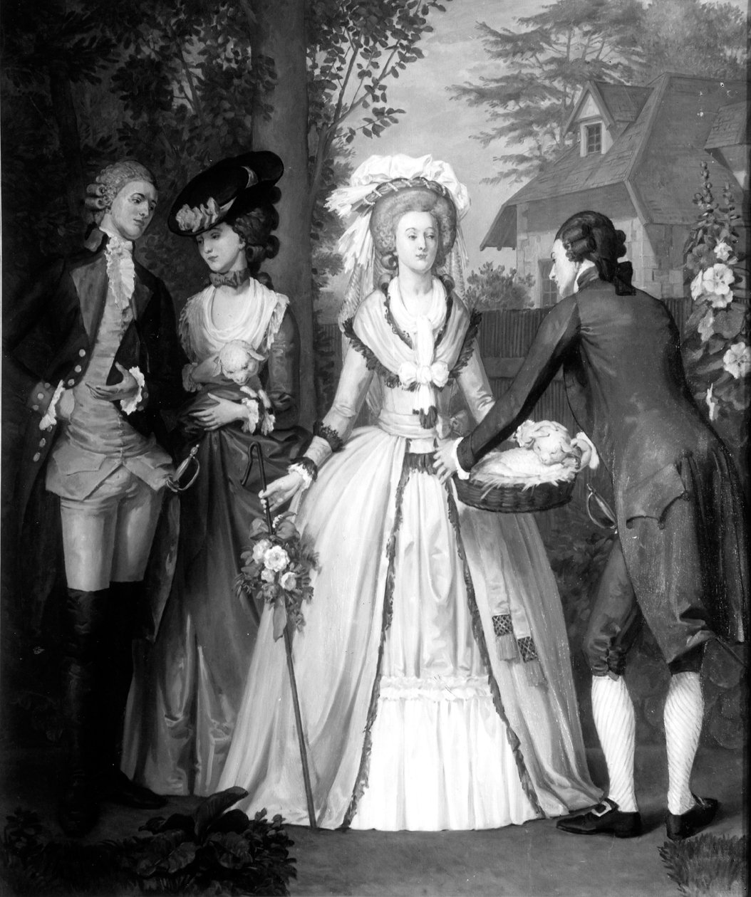 Habsbourg-Lorraine的Marie-Antoinette（1755-93），法国女王和Navarre，作为Trianon的牧羊女（bw print） 作者 阿尔弗雷德·威尔逊·考克斯